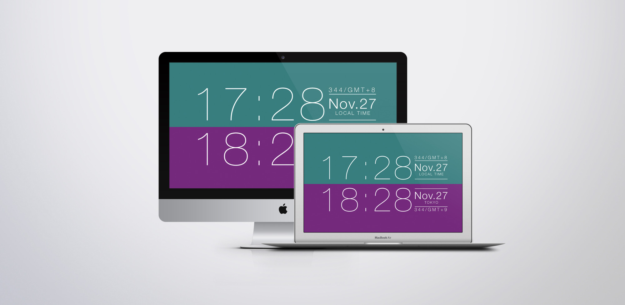 Simple world clock Screen saver for mac